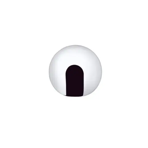 Runder, weißer Zugknopf mit einer schwarzen Öffnung, designed von AXOR, auf hellem Hintergrund sichtbar.